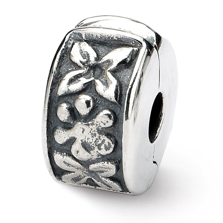 Hinged Floral Clip Bead - Sterling Silver QRS101, MPN: QRS101, 883957719405