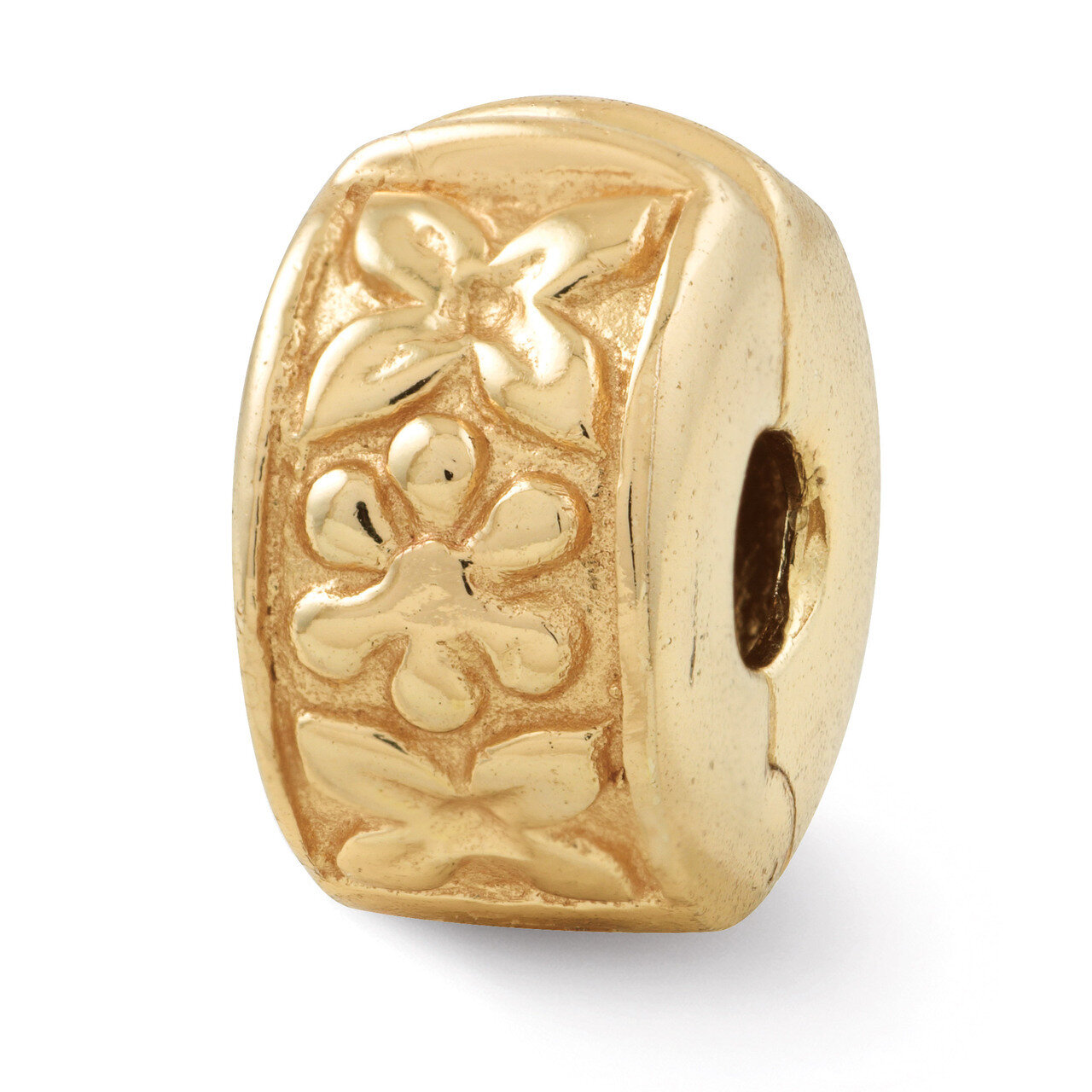 Gold-plated Hinged Floral Clip Bead - Sterling Silver QRS101GP, MPN: QRS101GP, 886774990750