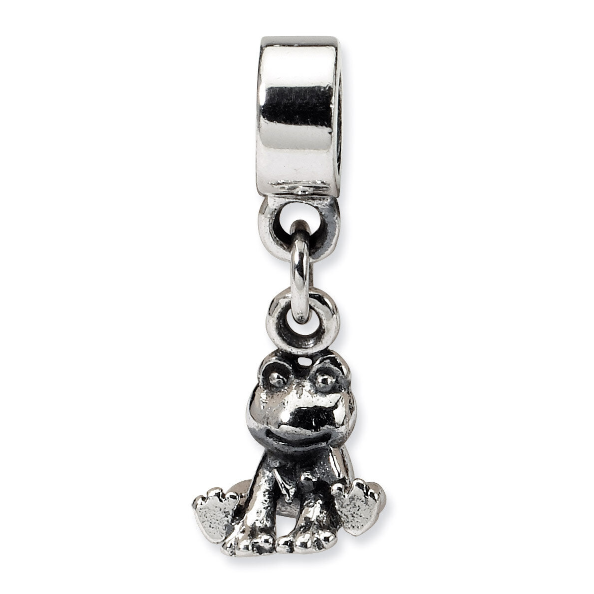 Frog Dangle Bead - Sterling Silver QRS1036, MPN: QRS1036, 883957726618