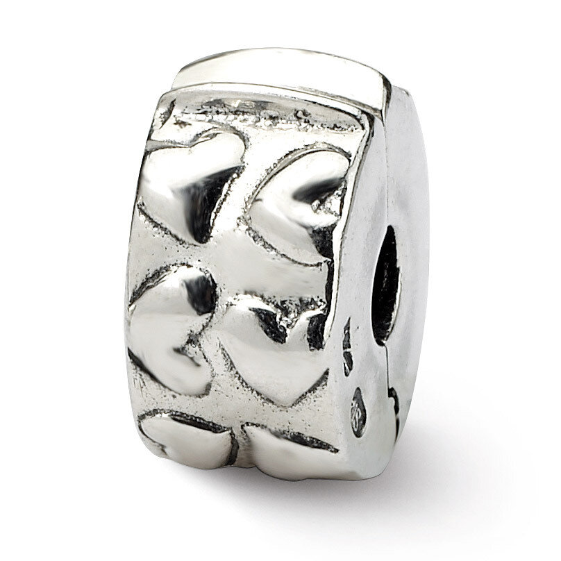Hinged Hearts Clip Bead - Sterling Silver QRS106, MPN: QRS106, 883957719450