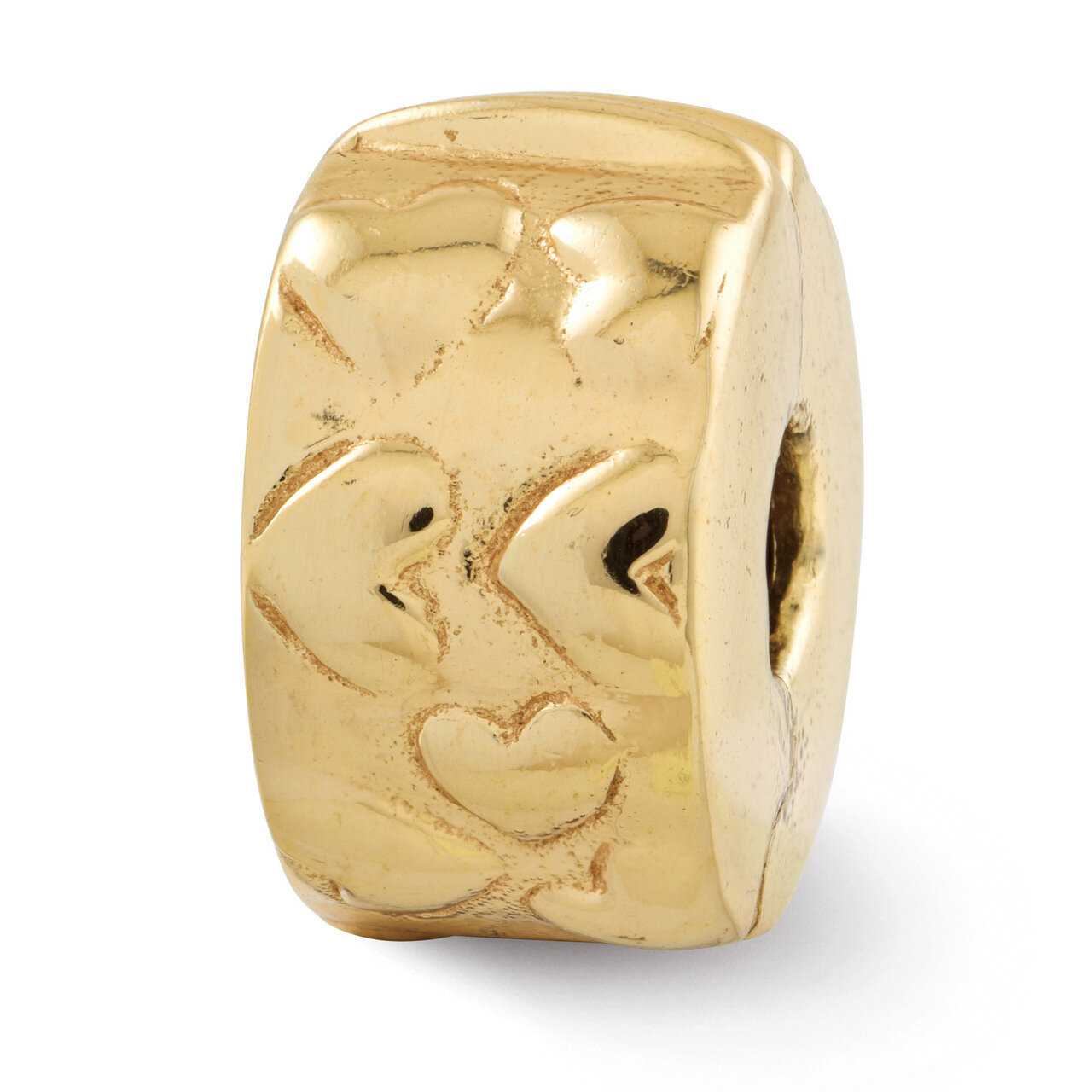 Gold-plated Hinged Hearts Clip Bead - Sterling Silver QRS106GP, MPN: QRS106GP, 886774990774