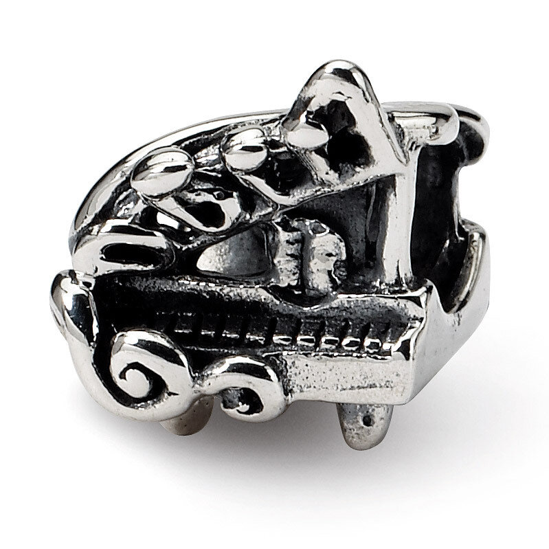 Baby Grand Piano Bead - Sterling Silver QRS1074