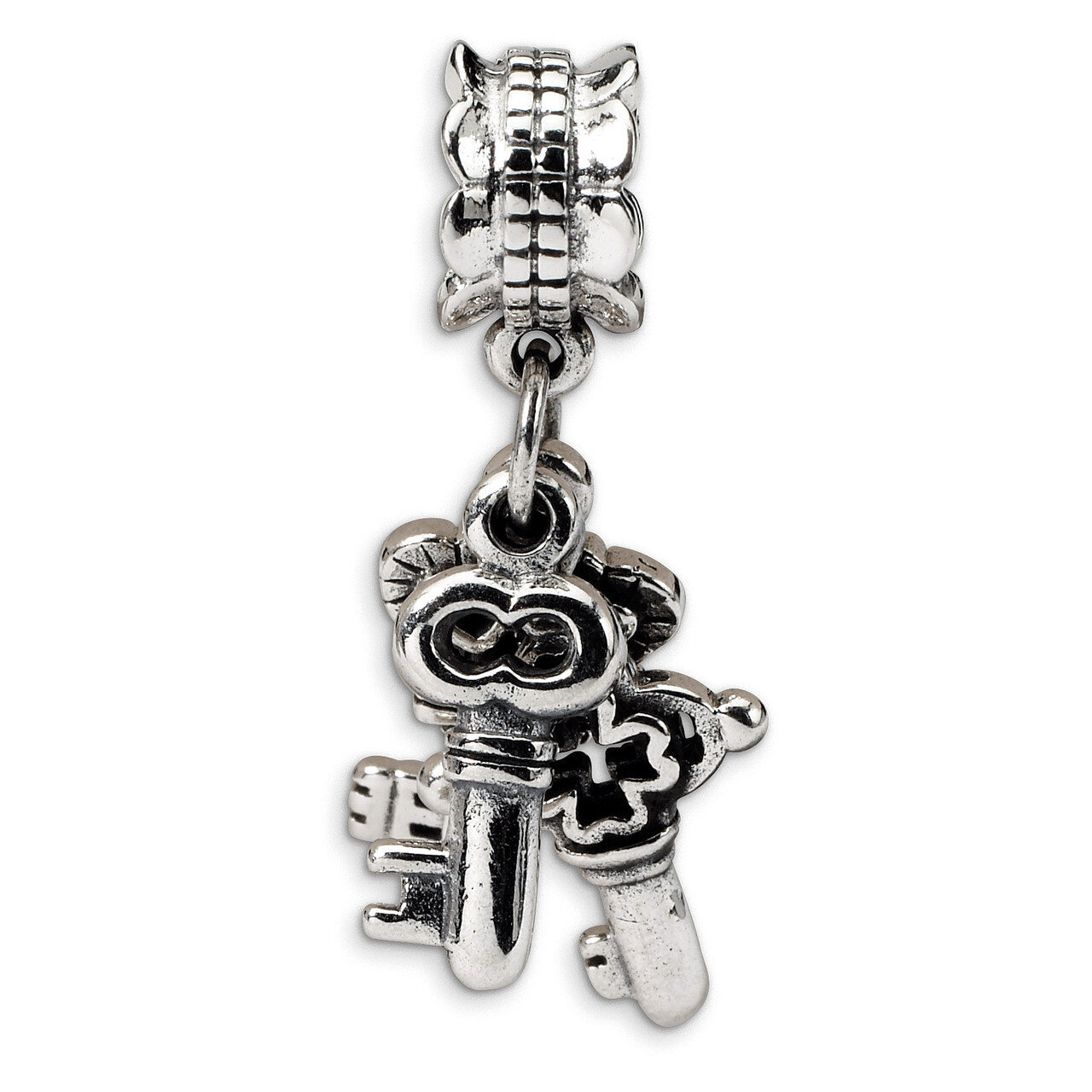 Three Keys Dangle Bead - Sterling Silver QRS1096, MPN: QRS1096, 883957723785