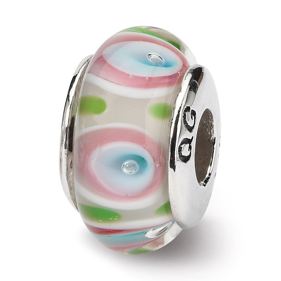 Multi Hand-blown Glass Bead - Sterling Silver QRS1111, MPN: QRS1111, 883957734910