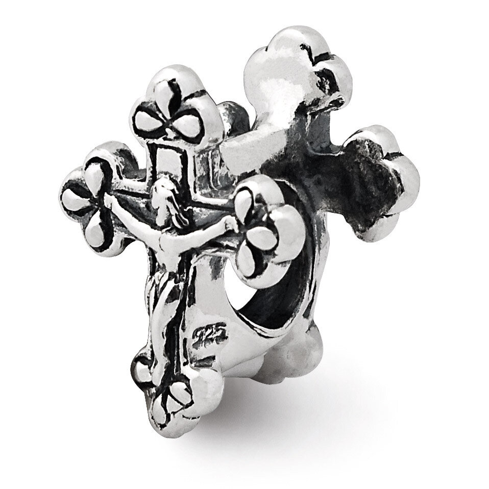 Crucifix Bead - Sterling Silver QRS1173