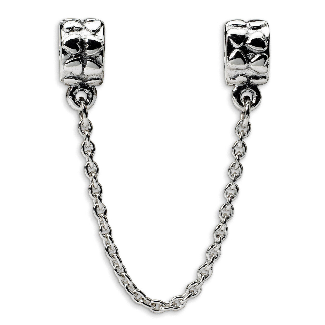Security Chain Heart Bead - Sterling Silver QRS121