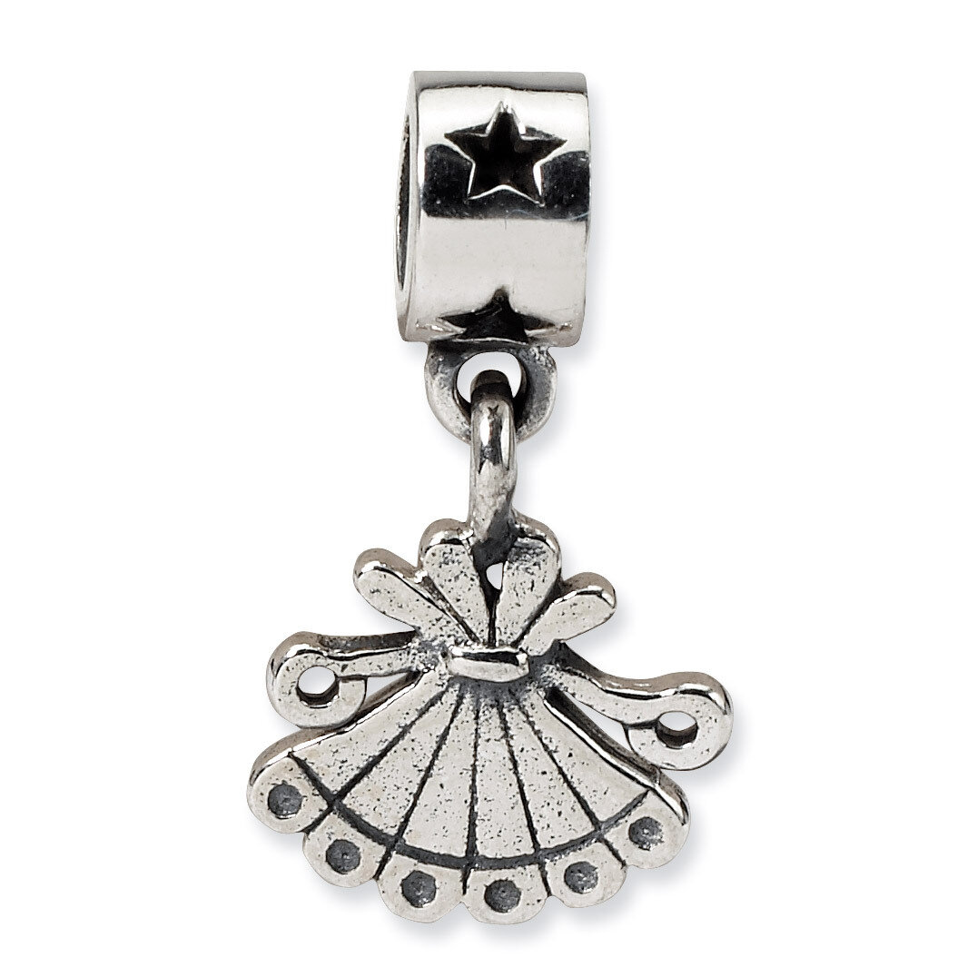 Fan Dangle Bead - Sterling Silver QRS1248, MPN: QRS1248, 883957277479