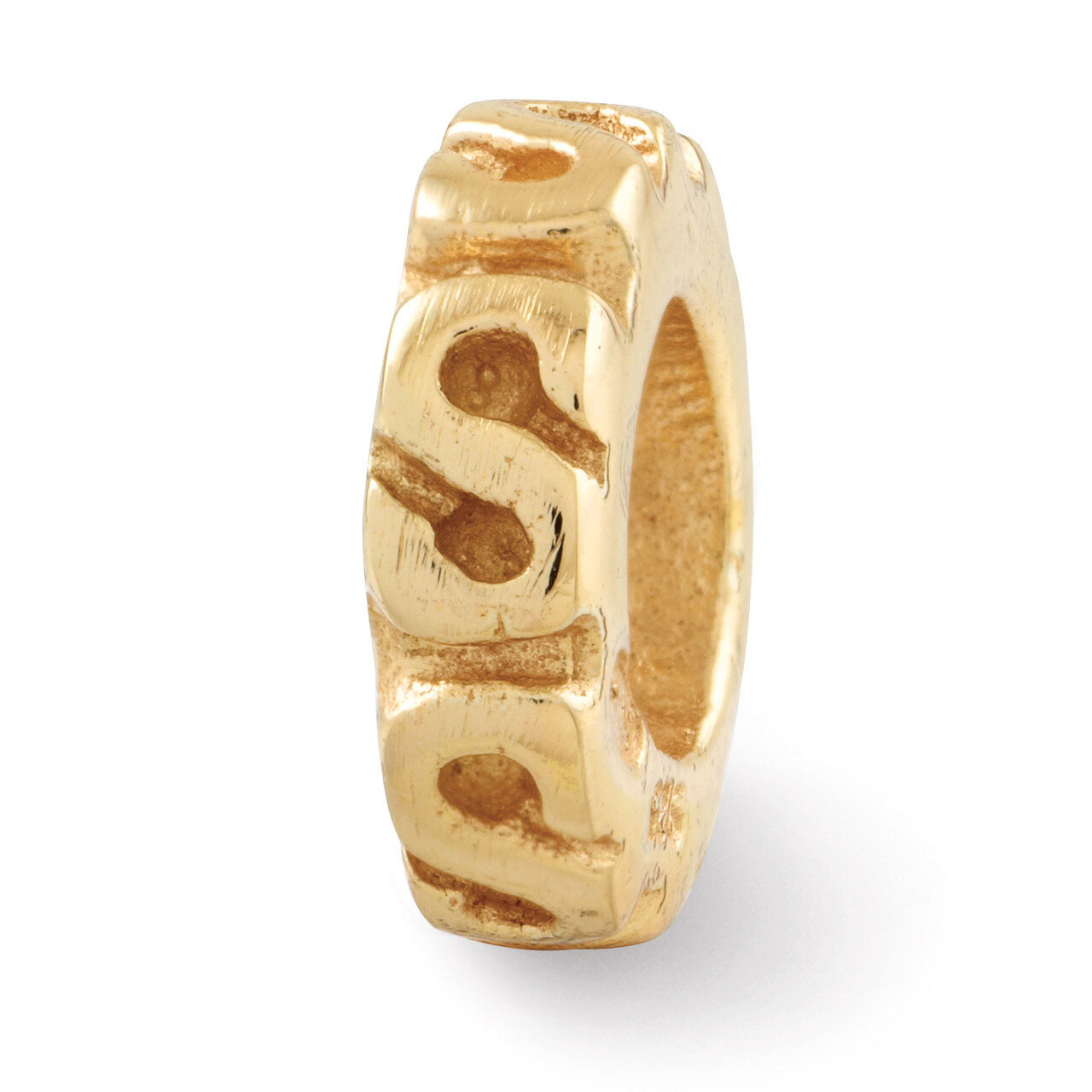 Gold-plated Swirl Spacer Bead - Sterling Silver QRS124GP, MPN: QRS124GP, 886774990811