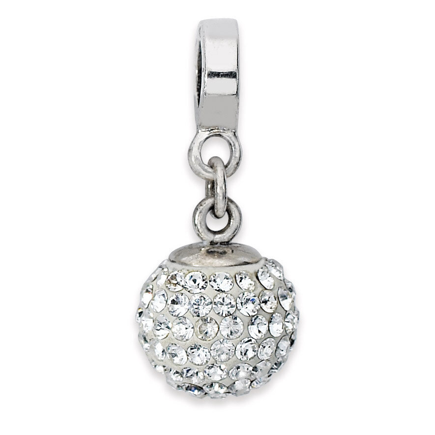 April Swarovski Elements Ball Dangle Bead - Sterling Silver QRS1253APR