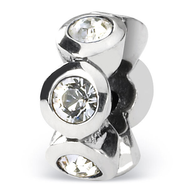 April Swarovski Elements Birthstone Bead - Sterling Silver QRS1262APR, MPN: QRS1262APR, 883957301815