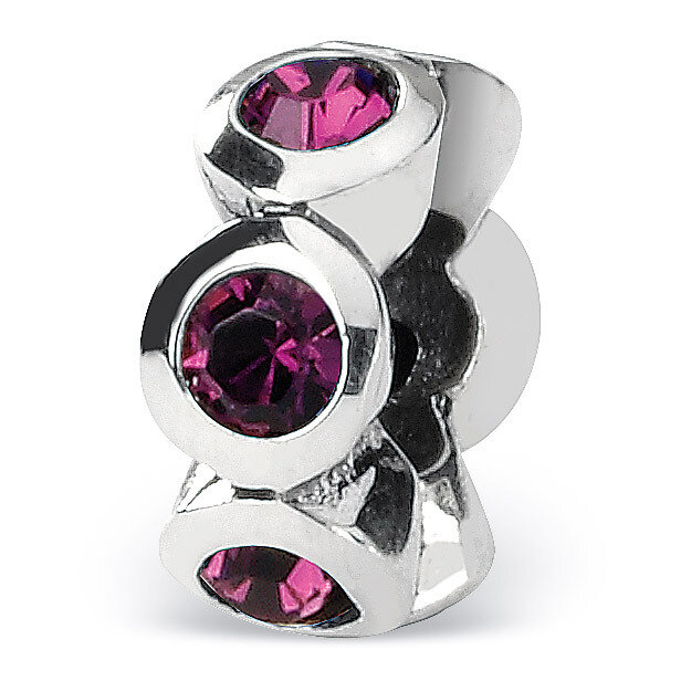 February Swarovski Elements Birthstone Bead - Sterling Silver QRS1262FEB, MPN: QRS1262FEB, 88395730…