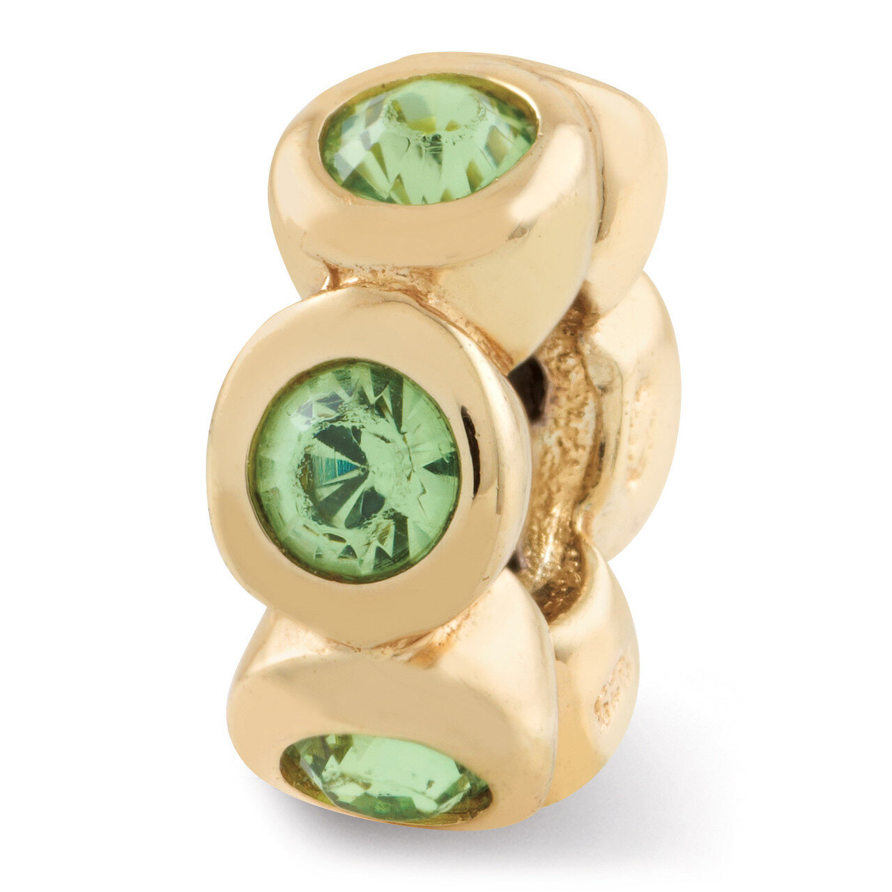 Gold-plated August Swarovski Elements Bead - Sterling Silver QRS1262GPAUG, MPN: QRS1262GPAUG, 88395…