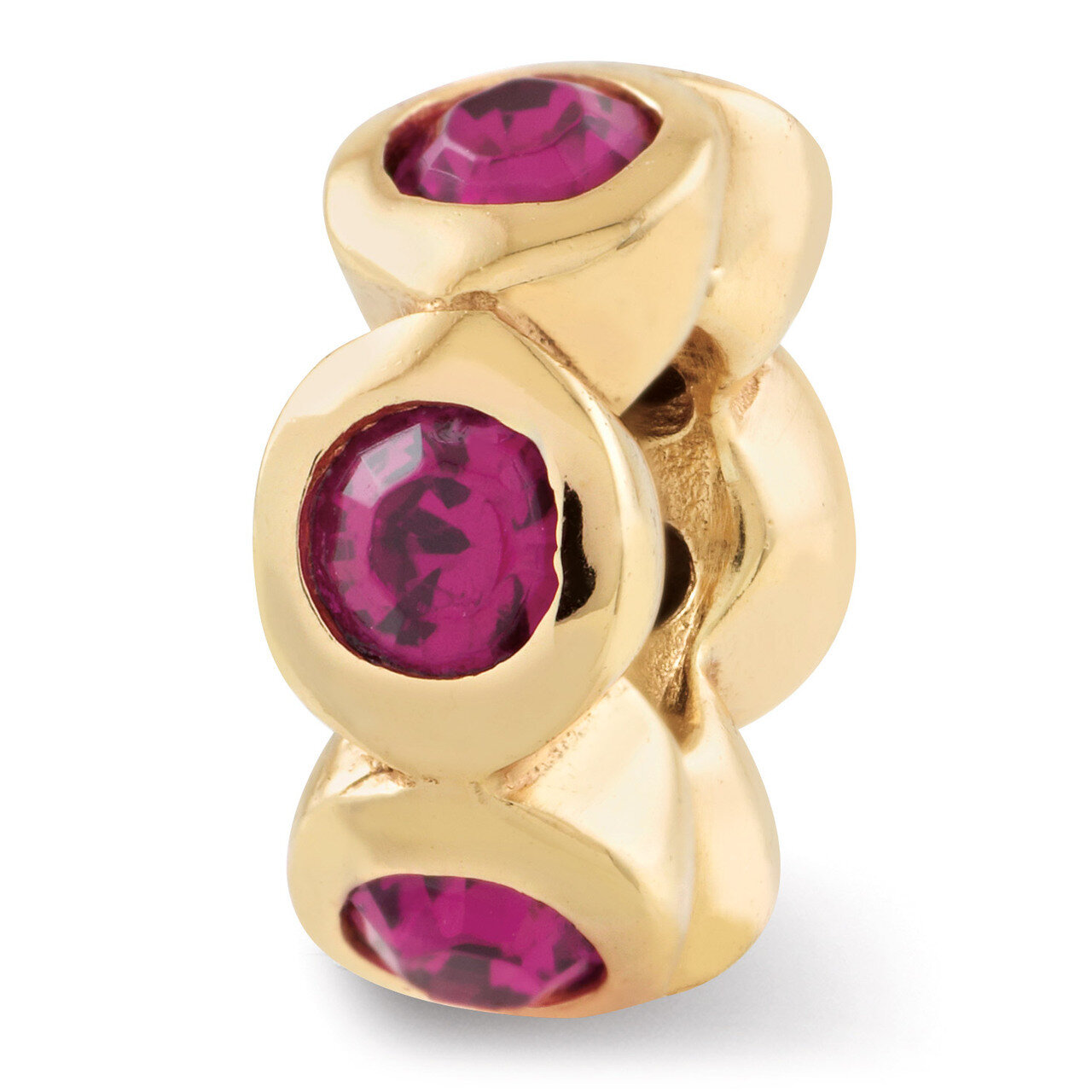 Gold-plated February Swarovski Elements Bead - Sterling Silver QRS1262GPFEB, MPN: QRS1262GPFEB, 883…