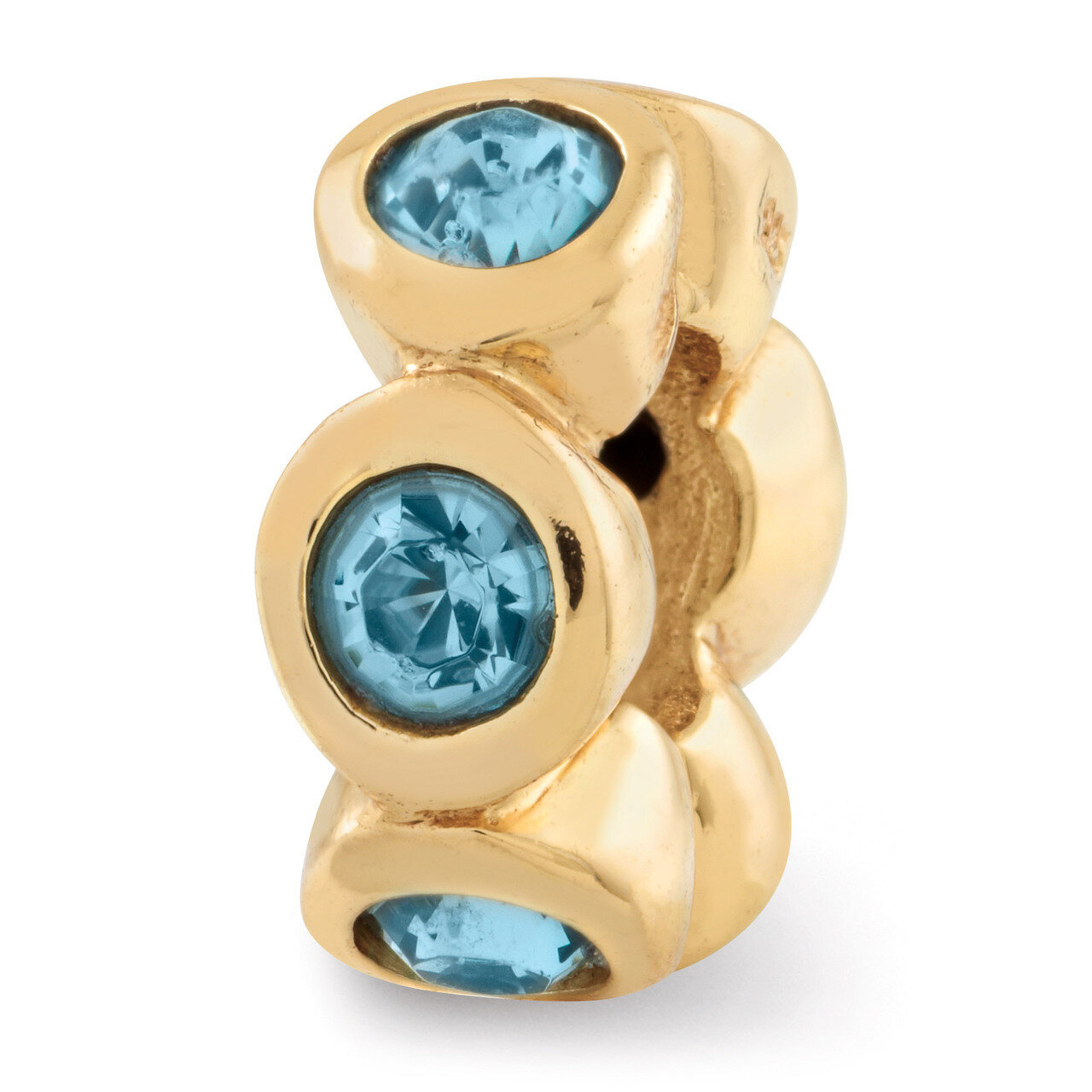 Gold-plated March Swarovski Elements Bead - Sterling Silver QRS1262GPMAR, MPN: QRS1262GPMAR, 883957…