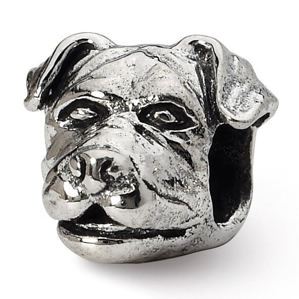 Rottweiler Head Bead - Sterling Silver QRS1280, MPN: QRS1280, 883957302430