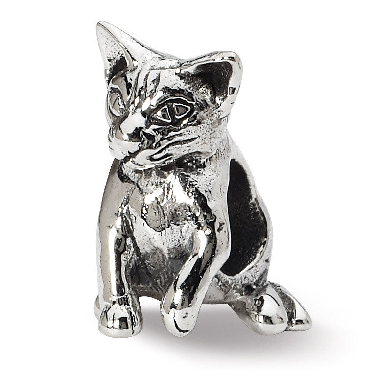 Abyssinian Cat Bead - Sterling Silver QRS1282