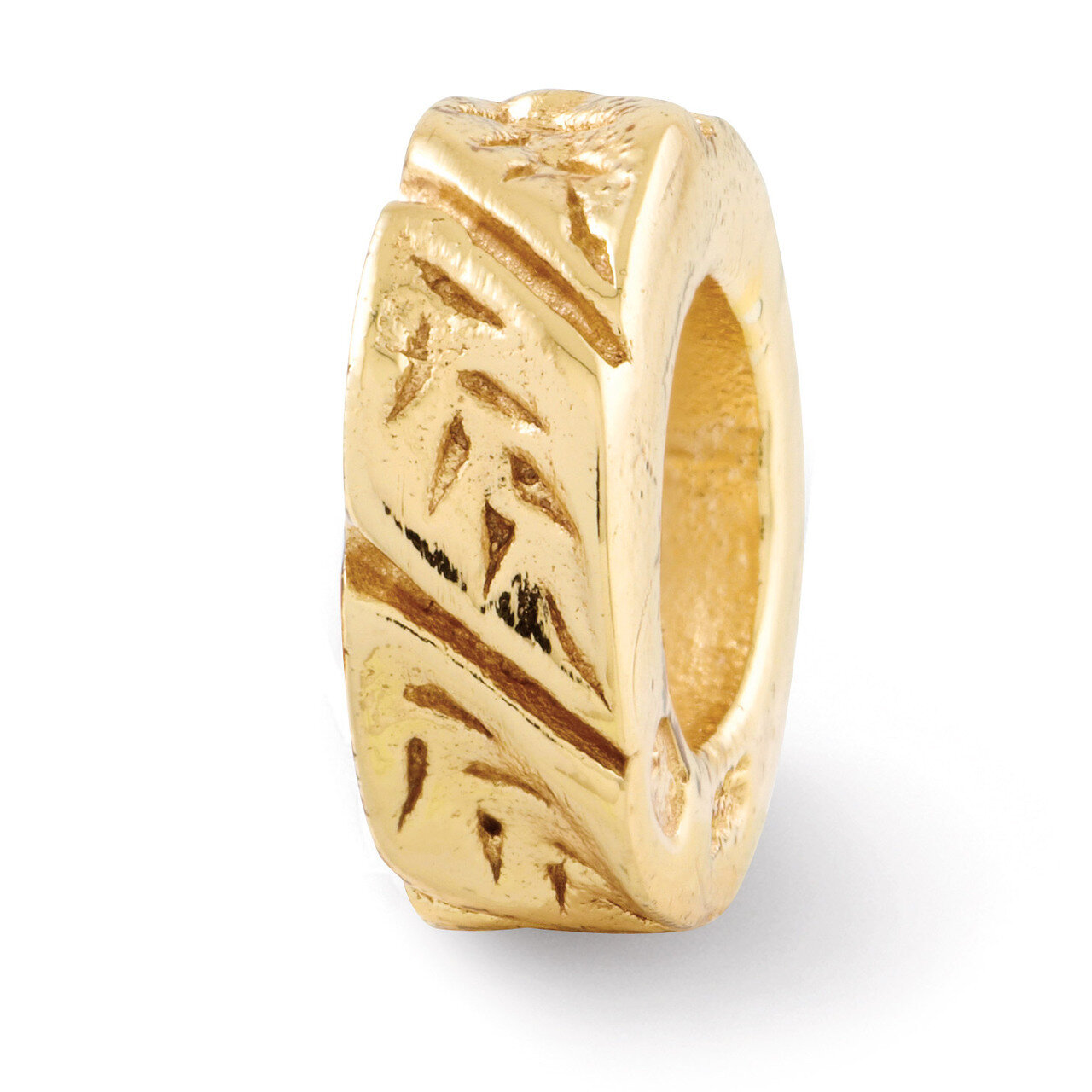 Gold-plated Leaf Design Spacer Bead - Sterling Silver QRS134GP, MPN: QRS134GP, 886774990842