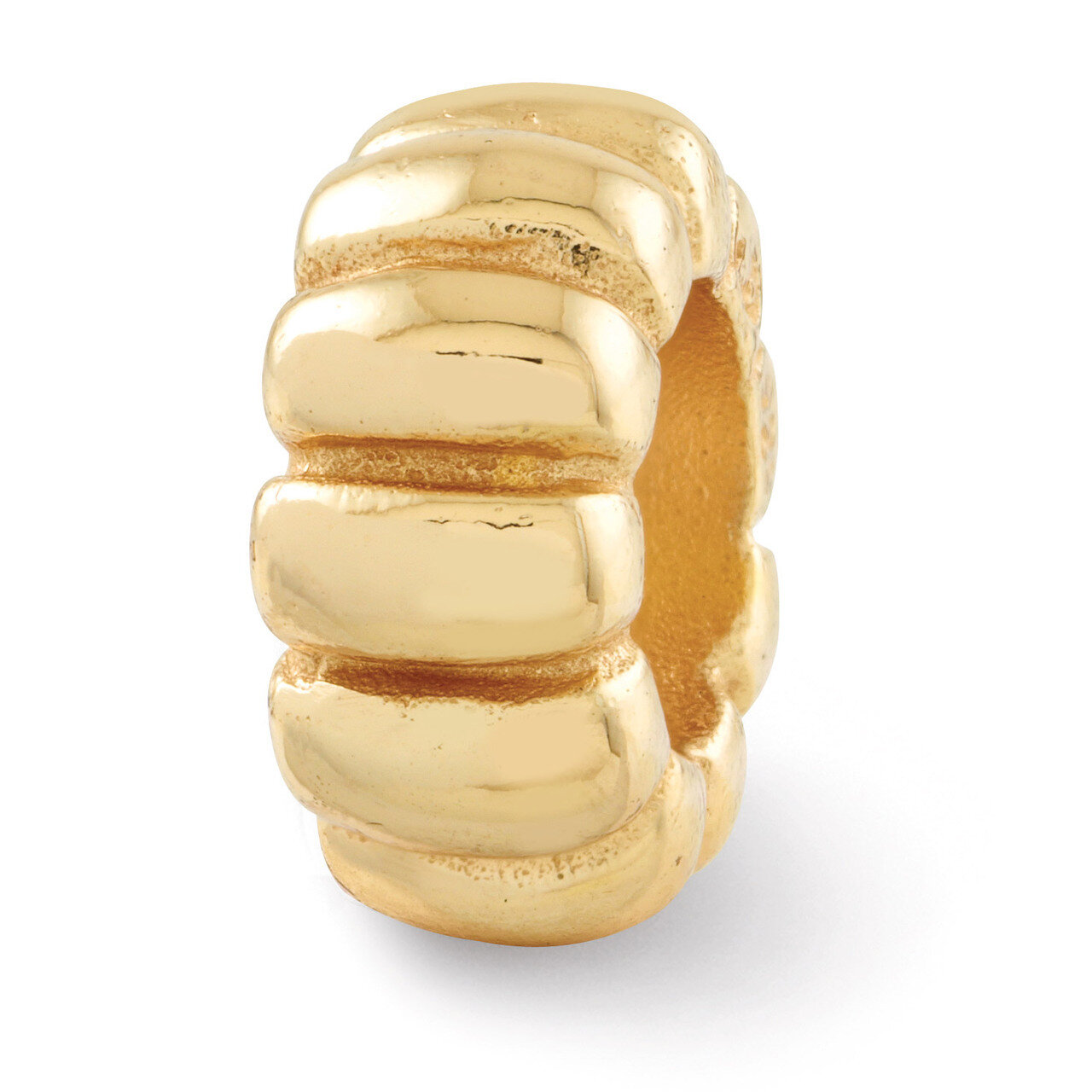 Gold-plated Scalloped Spacer Bead - Sterling Silver QRS135GP, MPN: QRS135GP, 886774990859