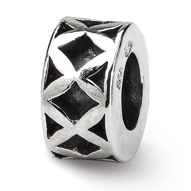 X Spacer Bead - Sterling Silver QRS137