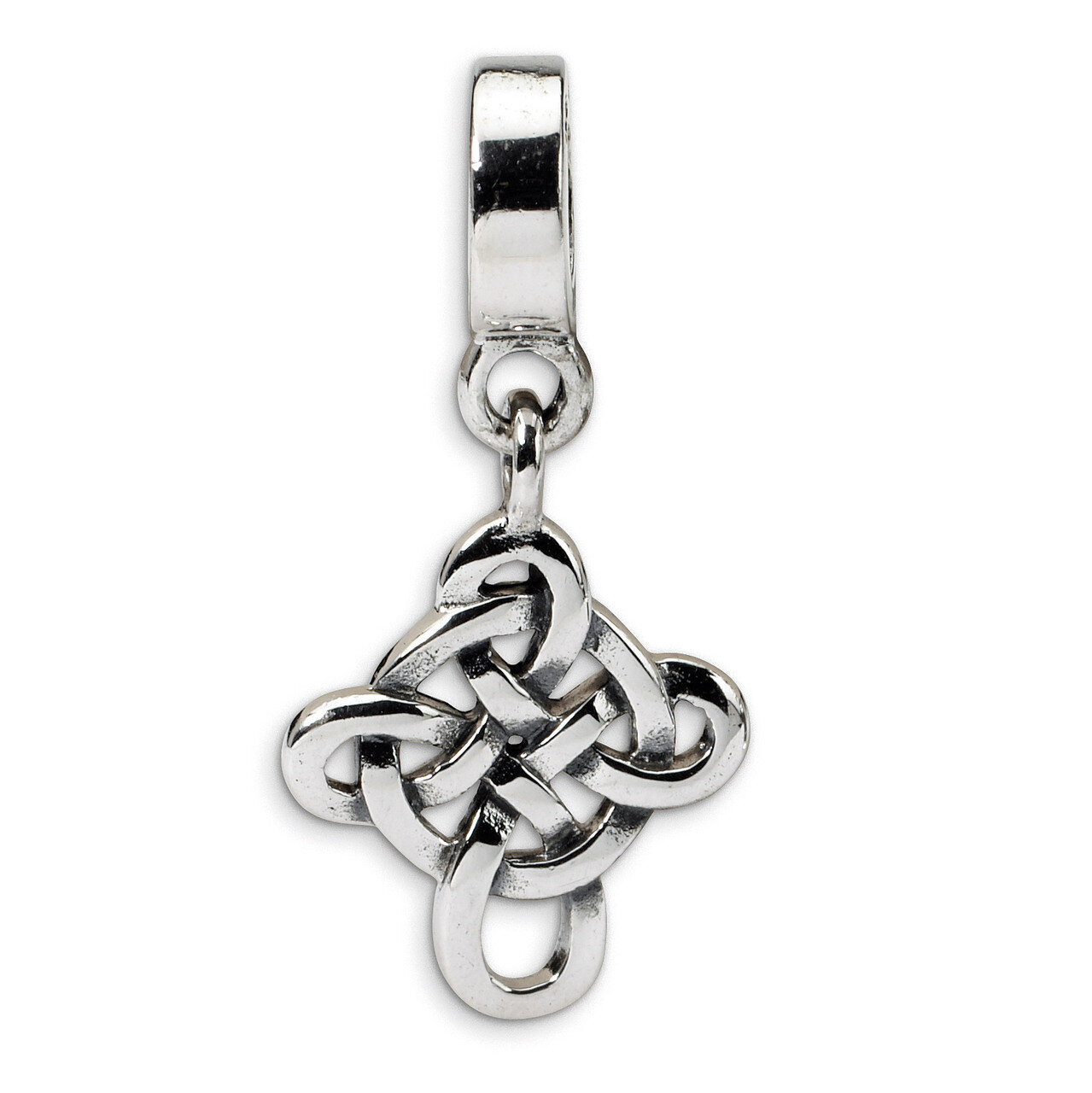 Celtic Weave Cross Dangle Bead - Sterling Silver QRS1379, MPN: QRS1379, 883957303390