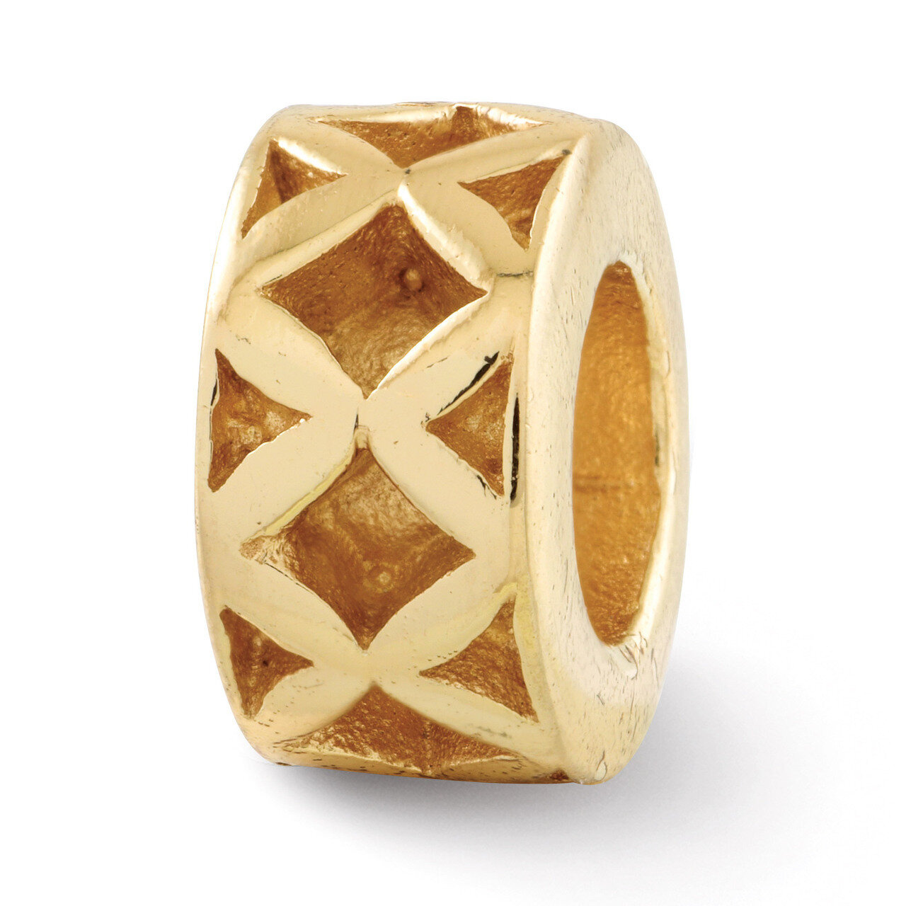 Gold-plated X Spacer Bead - Sterling Silver QRS137GP, MPN: QRS137GP, 886774990866