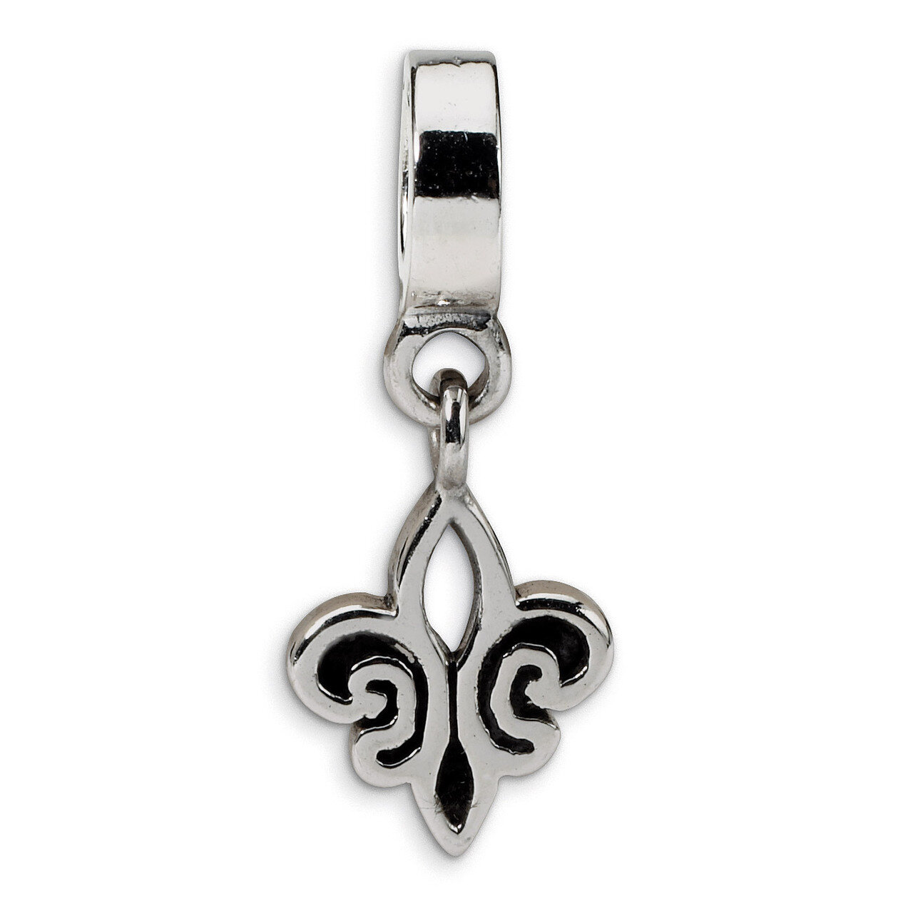 Fleur de Lis Dangle Bead - Sterling Silver QRS1393, MPN: QRS1393, 883957303536