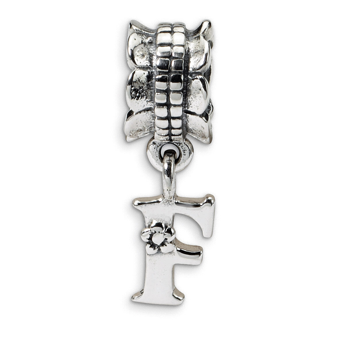 Letter F Dangle Bead - Sterling Silver QRS1400F, MPN: QRS1400F, 883957303659