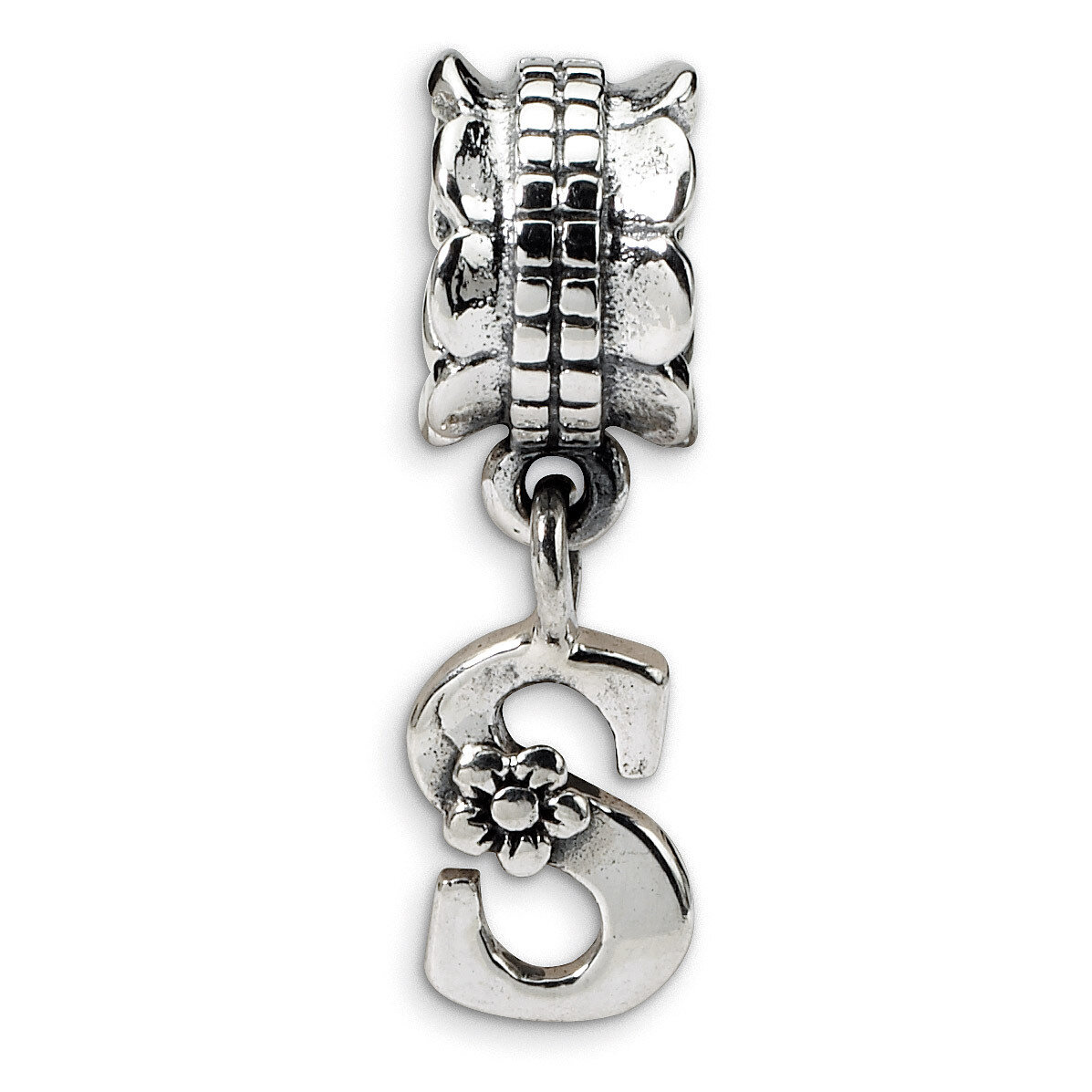 Letter S Dangle Bead - Sterling Silver QRS1400S, MPN: QRS1400S, 883957304328