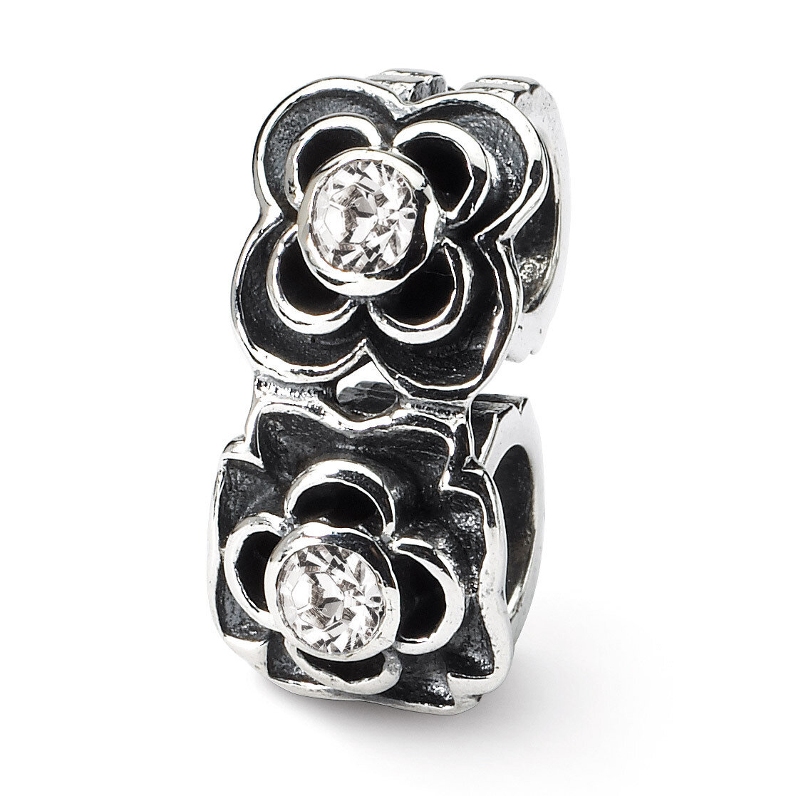 Synthetic Diamond Connector Bead - Sterling Silver QRS141, MPN: QRS141, 883957719801