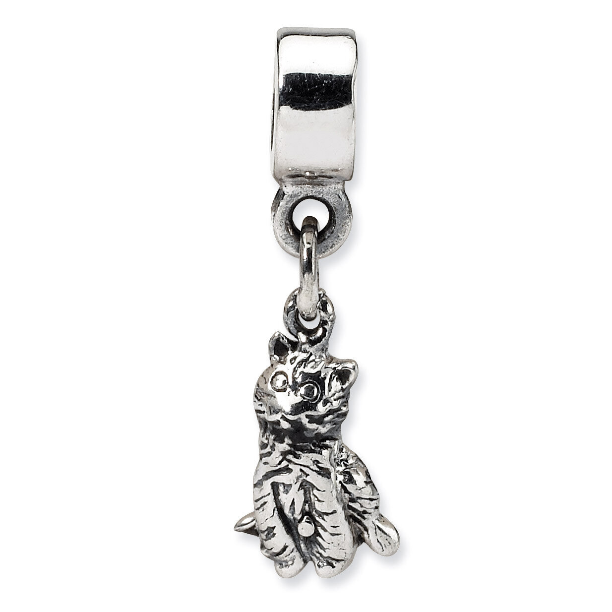 Cat Dangle Bead - Sterling Silver QRS1424, MPN: QRS1424, 883957304458