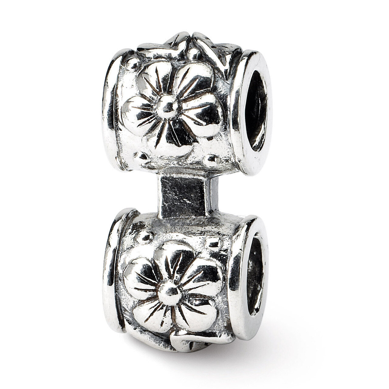Floral Connector Bead - Sterling Silver QRS143
