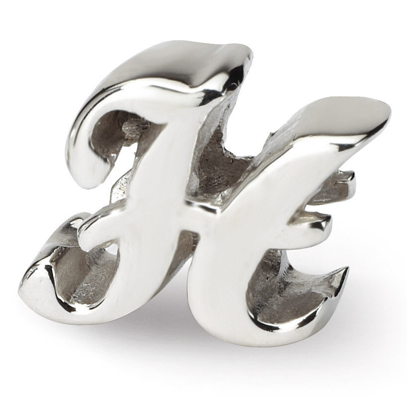 Letter H Script Bead - Sterling Silver QRS1430H