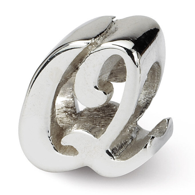 Letter Q Script Bead - Sterling Silver QRS1430Q, MPN: QRS1430Q, 883957305028