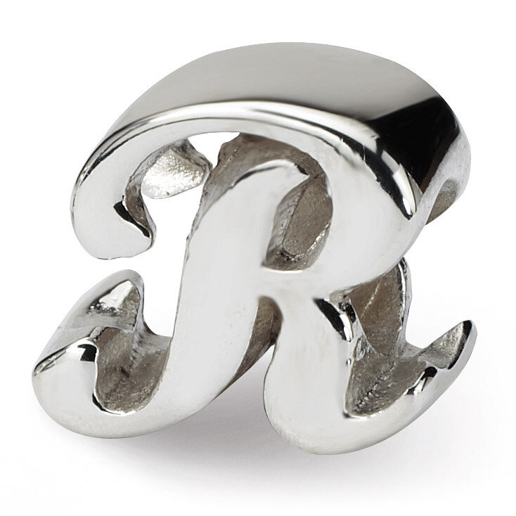 Letter R Script Bead - Sterling Silver QRS1430R, MPN: QRS1430R, 883957305035