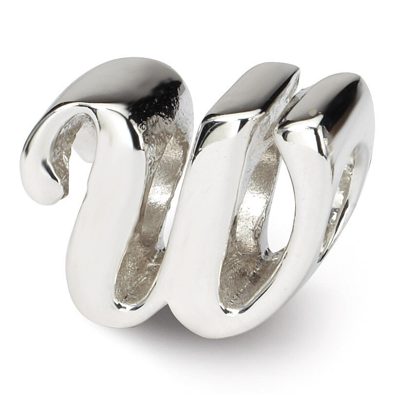 Letter W Script Bead - Sterling Silver QRS1430W, MPN: QRS1430W, 883957305080