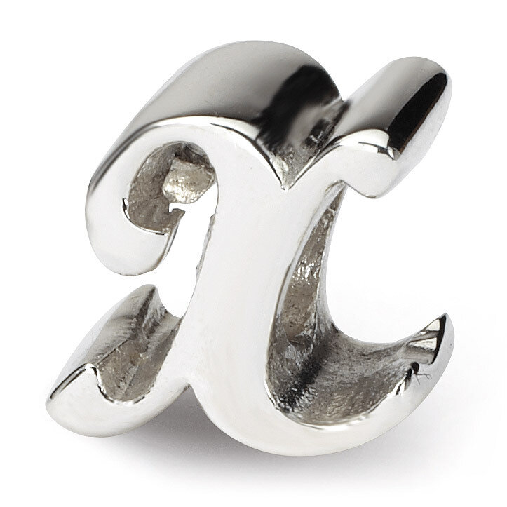 Letter X Script Bead - Sterling Silver QRS1430X, MPN: QRS1430X, 883957305097