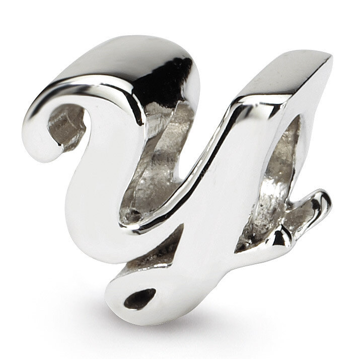 Letter Y Script Bead - Sterling Silver QRS1430Y, MPN: QRS1430Y, 883957305103