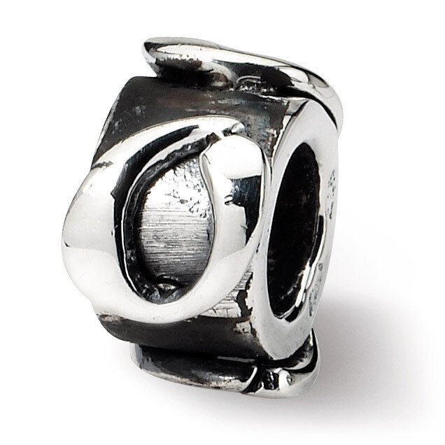 Letter Q Message Bead - Sterling Silver QRS1431Q, MPN: QRS1431Q, 883957305387