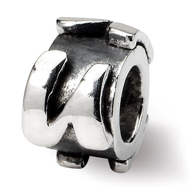 Letter U Message Bead - Sterling Silver QRS1431U, MPN: QRS1431U, 883957305424