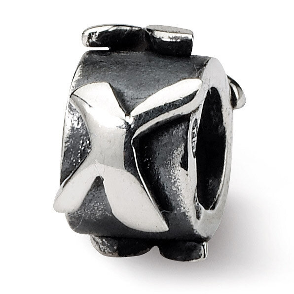 Letter X Message Bead - Sterling Silver QRS1431X, MPN: QRS1431X, 883957305455
