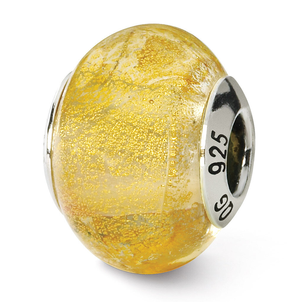 Yellow Murano Bead - Sterling Silver QRS1540, MPN: QRS1540, 883957306551