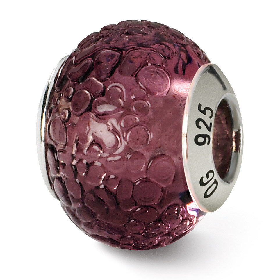 Purple Murano Bead - Sterling Silver QRS1568, MPN: QRS1568, 883957306827