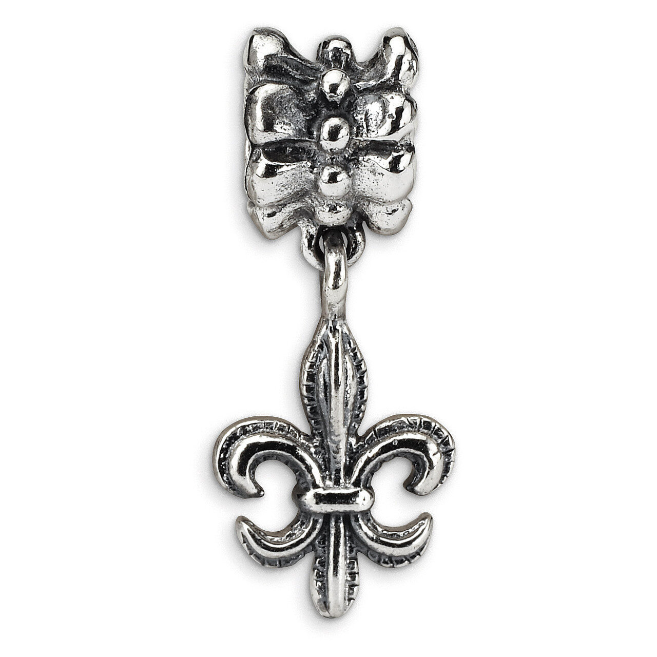 Fleur de Lis Dangle Bead - Sterling Silver QRS1613, MPN: QRS1613, 883957307275