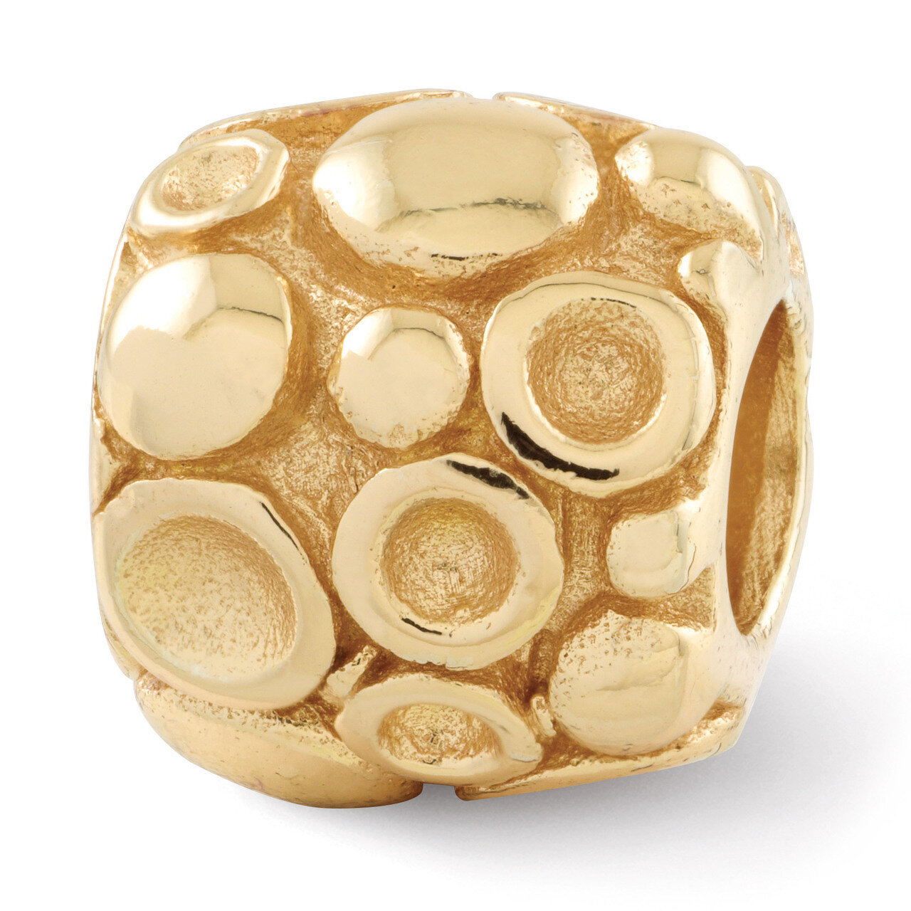 Gold-plated Dots Bali Bead - Sterling Silver QRS163GP