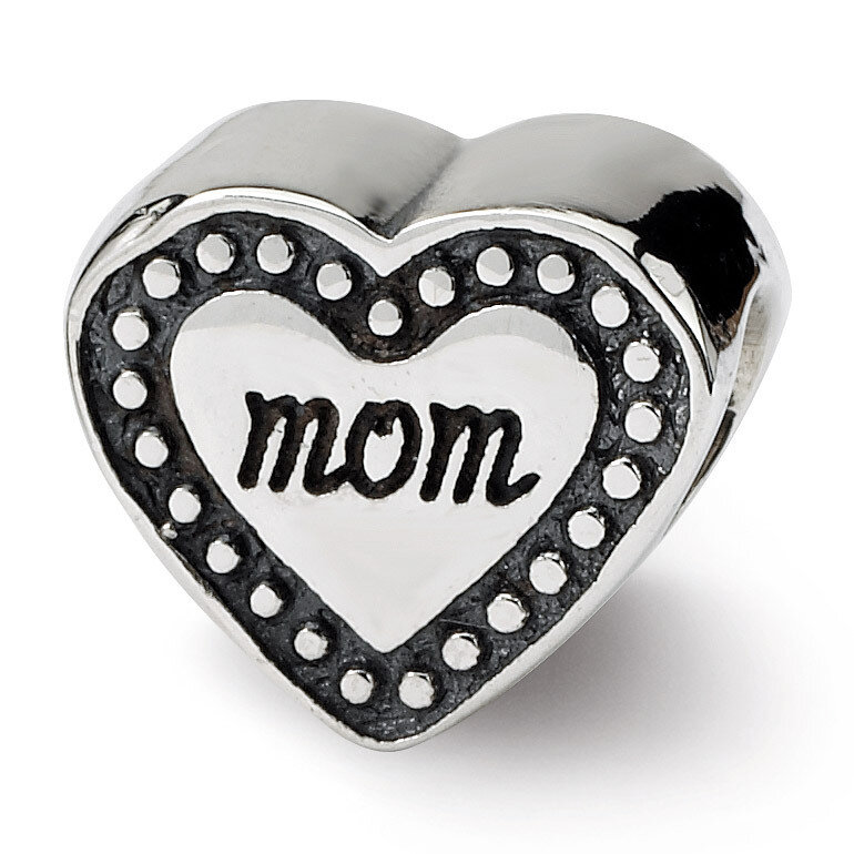 Mom Heart Bead - Sterling Silver QRS1652, MPN: QRS1652, 883957308562