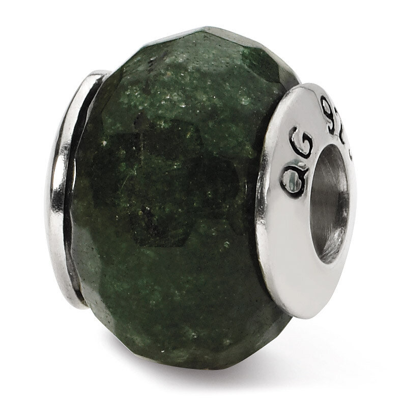 Dark Green Quartz Stone Bead - Sterling Silver QRS1661