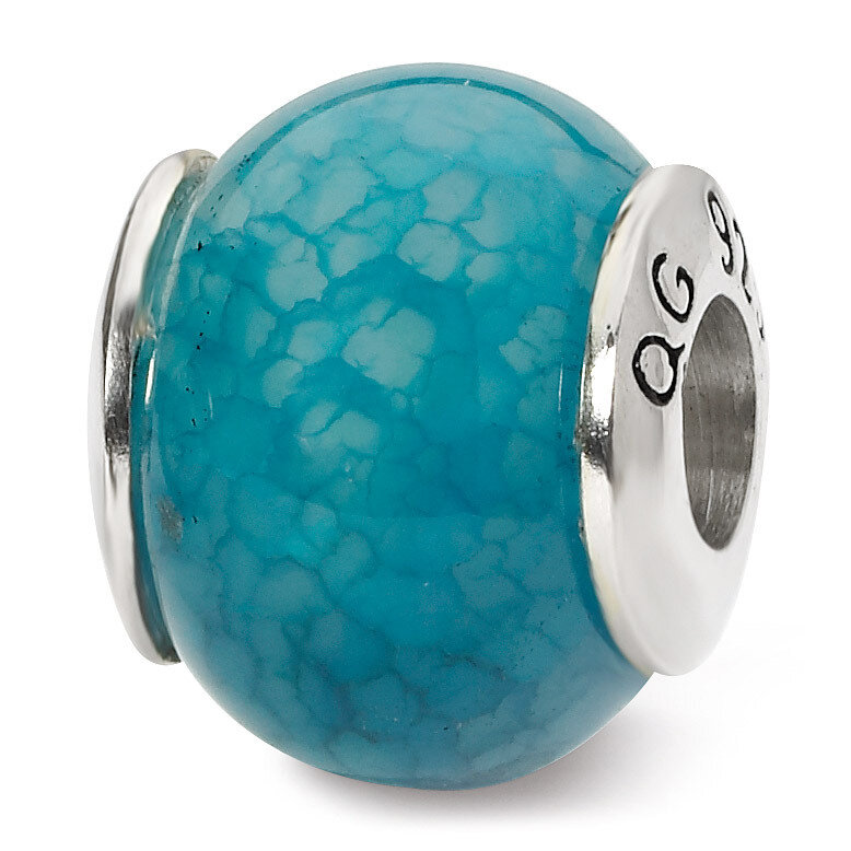 Dark Blue Aventurine Stone Bead - Sterling Silver QRS1665, MPN: QRS1665, 883957308692