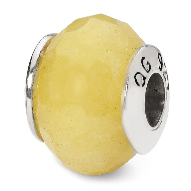Yellow Quartz Stone Bead - Sterling Silver QRS1687