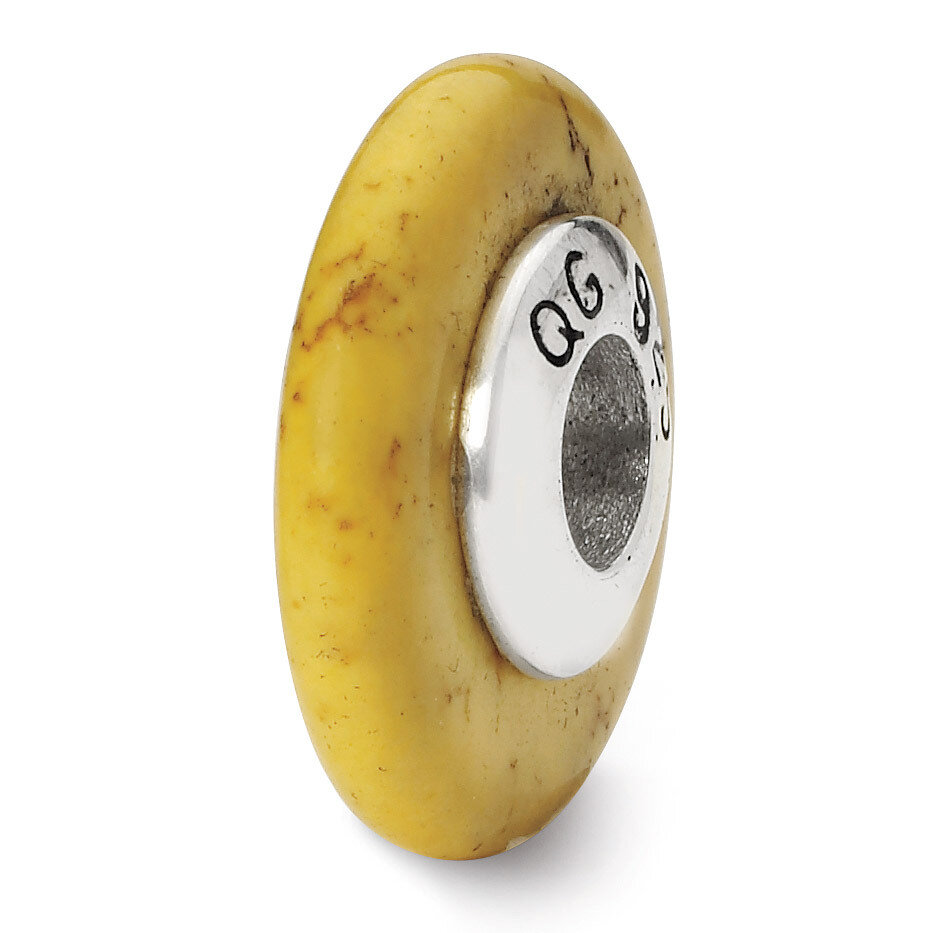 Yellow Maganasite Stone Bead - Sterling Silver QRS1699