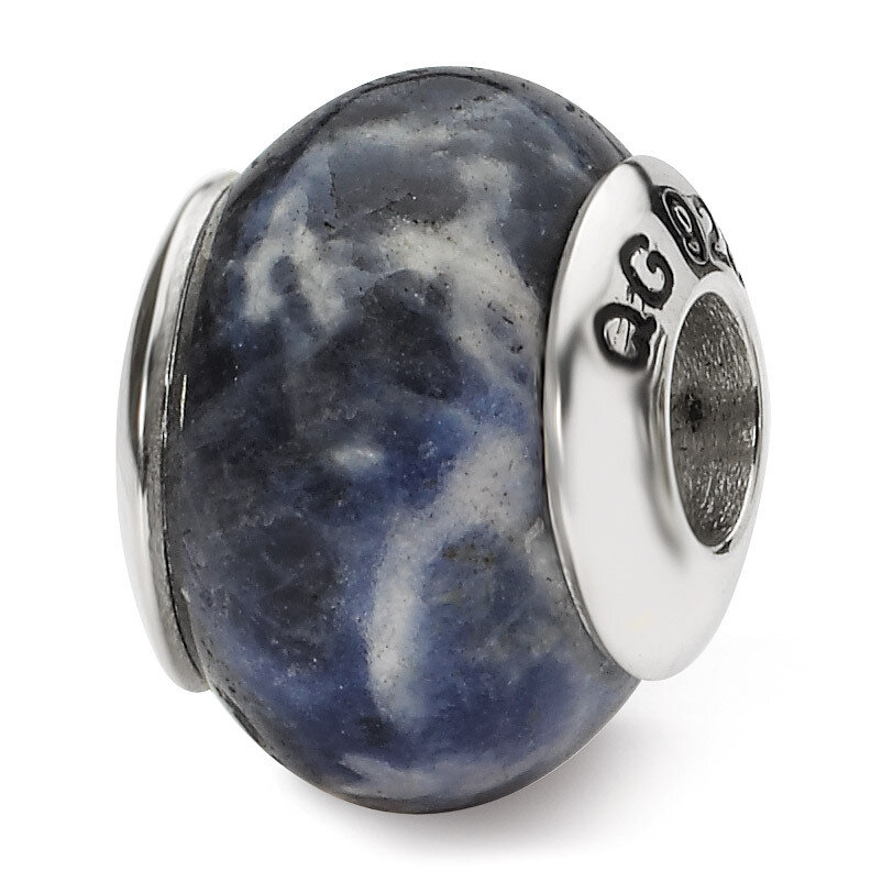 Sodalite Stone Bead - Sterling Silver QRS1733, MPN: QRS1733, 883957309378